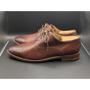 Cole Haan Grand OS Cambridge Cap Toe Oxford Brown Leather Shoes Men's Size 10M
